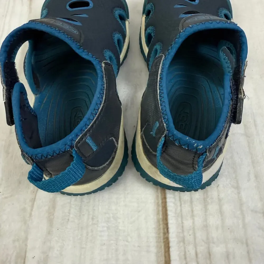 KEEN Kids Rio Water Sandals Navy Blue Teal Hook and Loop Size 10 Toddler